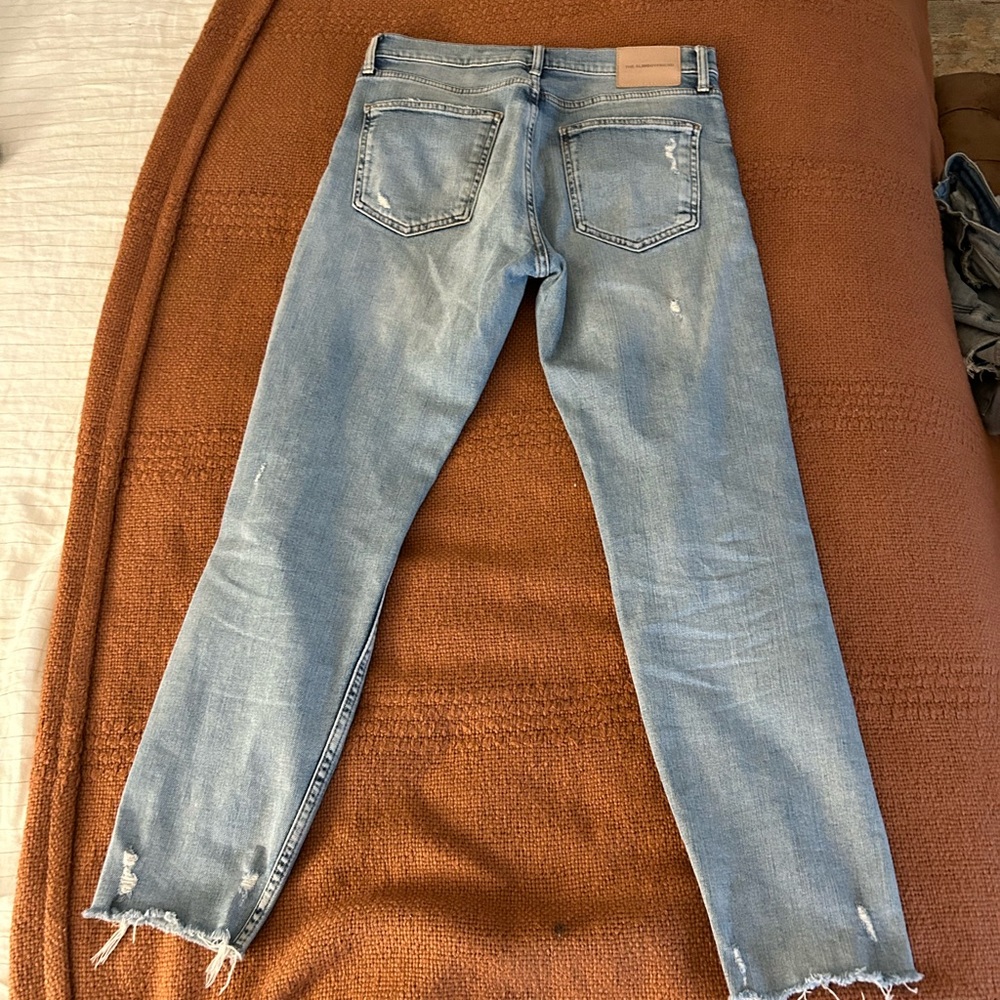 Zara slim boyfriend jeans size 6 USA chewed hem
